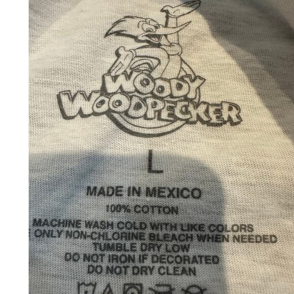 Woody Woodpecker Cartoon 1940 Race Cotton T-Shirt Men's Size Large NWT - Picture 4 of 8